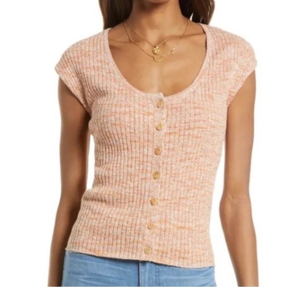 Madewell Sweaters - Madewell Marled Shaw Button-Front Sweater Tee